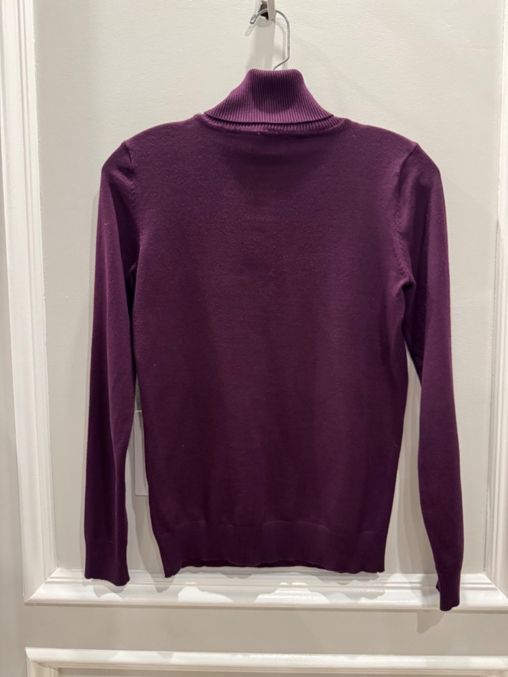 Calvin Klein Plum Eggplant Purple Turtleneck Knit Sweater XS - Picture 2 of 3